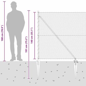 Cerca Hexagonal Cinza 1,4x50 m Aço