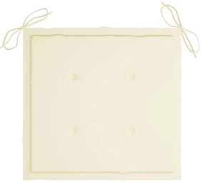 Cadeiras de jantar p/ jardim 3 pcs c/ almofadões acácia maciça