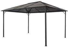 Gazebo com telhado alumínio 4x3x2,6 m preto