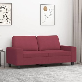 Sofá de 2 lugares tecido 140 cm vermelho tinto