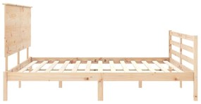 Estrutura de cama Super King Size com cabeceira madeira maciça