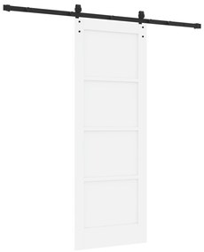 Porta Deslizante vidaXL com Conjunto de Ferragens Branco 73.5x198.5 cm