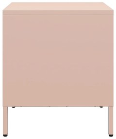 Mesa de cabeceira 35x39x43,5 cm aço rosa