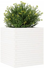 Vaso/floreira de jardim 60x60x68,5 cm pinho maciço branco