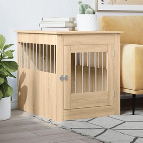 vidaXL Móvel casota para cão derivados de madeira carvalho sonoma