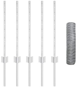 Postes de Cerca 5 pcs U-Channel 60 cm Aço Galvanizado