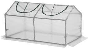 Estufa 119x60x60cm Estufa de Jardim com 2 Janelas Enroláveis para Cultivo de Plantas Verduras Flores Branco Translúcido