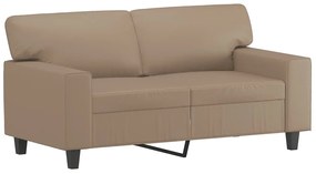 2 pcs conjunto de sofás couro artificial cor cappuccino