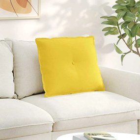 vidaXL Travesseiro para Costas Amarelo Claro 60 x 19 x 50 cm tecido