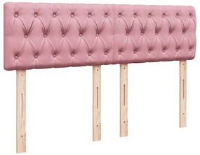 Cama com molas/colchão 160x200 cm veludo rosa
