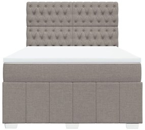 Cama com molas/colchão 140x200 cm tecido castanho-acinzentado