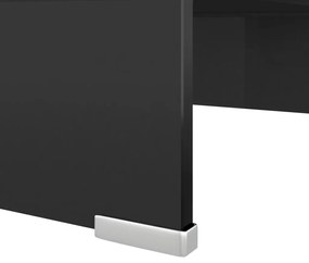 Suporte de TV/monitores em vidro 40x25x11 cm preto