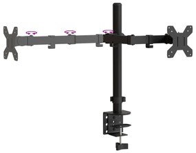 Suporte duplo para monitor VESA 75/100 mm aço preto