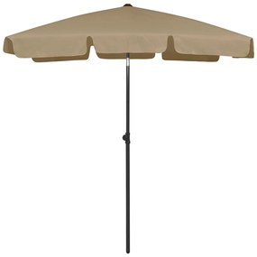 vidaXL Guarda-sol de praia 180x120 cm cinzento-acastanhado