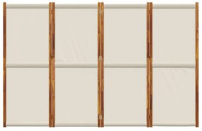 Divisória/biombo com 4 painéis 280x180 cm cinzento claro
