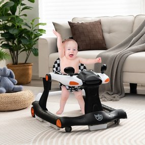 Andador 2 em 1 para crianças, andador dobrável, atividade de empurrar, altura e velocidade ajustáveis ​​para bebés de 6 a 8 meses, 73 x 59,5 x 54,5 cm