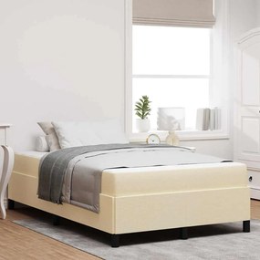 vidaXL Cama Box Creme e Preto 120 x 200 cm Tecido e Madeira Engenharia