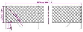 Cerca de arame 1,1x25 m antracite