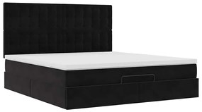 Estrutura de cama otomana com colchões 180x200cm veludo preto