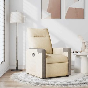 Poltrona reclinável tecido cor creme