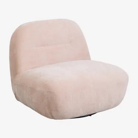 Sofá Giratório Em Chenille Sernin Chenille Rosa Quartzo - Sklum