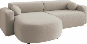 Sofá de canto Comfivo 413, Cama com arrumação, 252x150x70cm, 98.8 kg, Pernas: Plástico