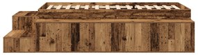Estrutura de Cama de Armazenamento Madeira Velha 90x200 cm