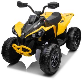 Moto 4 elétrica Crianças 24V 2x200W Maverick ATV, Rodas de EVA, Assento de couro Amarela