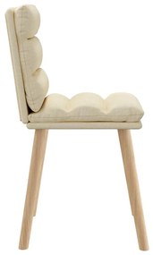 Cadeiras de jantar 4 pcs tecido cor creme