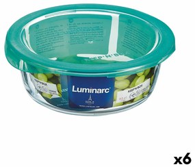 Lancheira Redonda com Tampa Luminarc Keep'n Lagon 920 Ml 15,6 X 6,6 cm Turquesa Vidro (6 Unidades)