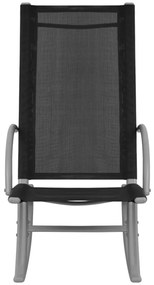 Cadeiras de baloiço jardim 2 pcs aço e textilene preto