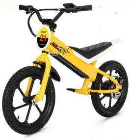 Bicicleta eléctrica infantil Bateria de lítio 36V motor 350w 16 polegadas para crianças Amarela