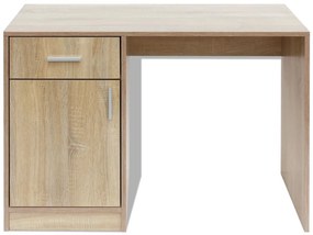 Mesa com gaveta e armário 100x40x73 cm carvalho