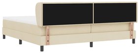 Cama Box Spring com Colchão Creme 200x200 cm Tecido