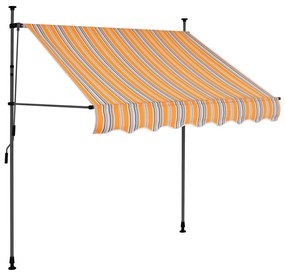 Toldo retrátil manual com LED 100 cm amarelo e azul