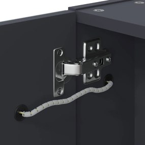 Armário espelhado casa de banho c/ LEDs 45x13x52 cm cinzento