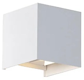 Candeeiro de parede exterior branco com LED 2-luz IP54 - Edwin Moderno