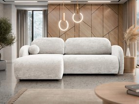 Sofá de canto Columbus 249, Cama com arrumação, 233x160x88cm, 116 kg, Pernas: Plástico, Madeira: Pinho