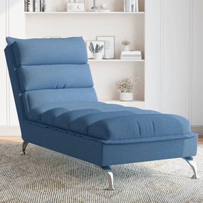 Chaise lounge com almofadões tecido azul