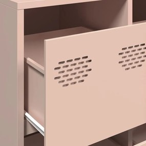Aparador 135x39x103,5 cm aço laminado a frio rosa