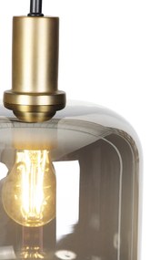 LED Candeeiro de pé inteligente preto com vidro dourado e fumê incluindo WiFi A60 - Zuzanna Design