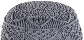 Pufe em algodão macramé cinzento 40 x 40 cm KAYSERI Beliani