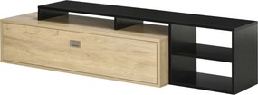 Móvel para televisão para ecrãs até 65 polegadas, com prateleira removível 163 x 40 x 38 cm preto e natural