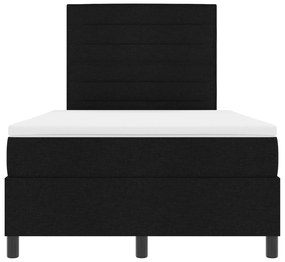 Cama Box com Colchão Preta Pequena Cama de Casal Tecido