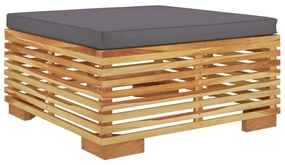 5 pcs conjunto lounge jardim c/ almofadões madeira teca maciça