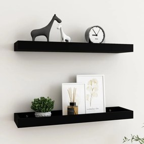 vidaXL Prateleiras de parede Loggia 2 pcs 60x15x4 cm MDF preto