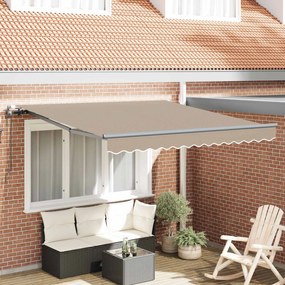 vidaXL Toldo Retrátil Bege 300 x 250 cm tecido