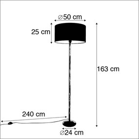 Candeeiro de pé moderno branco com abat-jour cor de pimenta 50 cm - Simplo Moderno