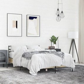vidaXL Estrutura de cama 140x200 cm derivados madeira/metal