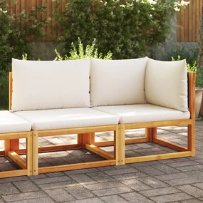 vidaXL Sofá de 2 lugares para jardim com almofadões acácia maciça